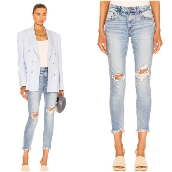 Moussy Vintage Altawoods Distressed Crop Jeans - Picture 1 of 11
